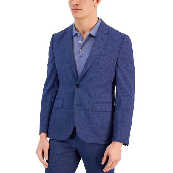 Hugo Boss Mens Karl Modern-Fit Micro-Grid Suit Jacket 48...